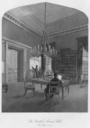 El Club de Servicio Unido. La sala de mapas, c1841