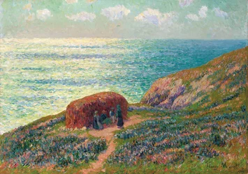 Recolectores de algas en Moelan, Bretaña, 1900