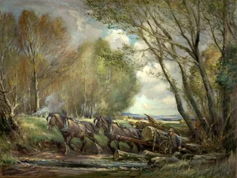 Transporte de madera, Stirlingshire, Escocia