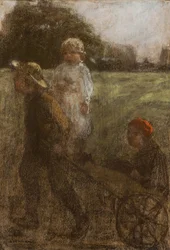 Niños con carretilla