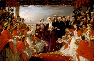 El desembarco de S.A.R. la Princesa Alexandra en Gravesend, 7 de marzo de 1863