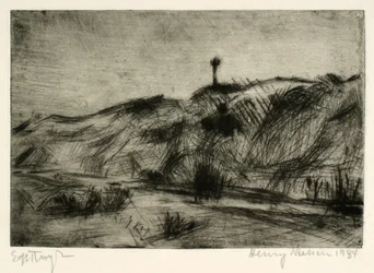 Paisaje de dunas con marca de navegación