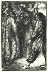 Poema de Matthew Arnold: El rey enfermo en Bokhara (grabado)