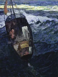 Pescadores en el mar