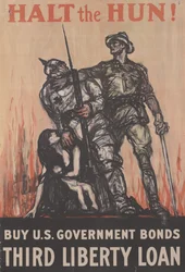 ¡Detén al Huno! Compra Bonos del Gobierno de EE.UU., Tercer Préstamo de la Libertad, c.1918