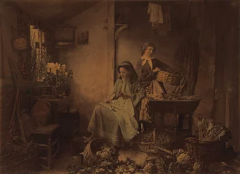 [Preparación de las flores de primavera para el mercado]