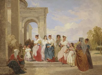 La procesión del bautizo (óleo sobre cartón fresado)