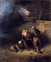 Mineros jugando a los aros