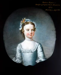 Un retrato de Barabara Repington de niña, de medio cuerpo