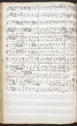 R.M.20.h.8 f.56v Manuscrito autógrafo de himnos, canciones de bienvenida y canciones solistas, c.1680-90 (tinta sobre papel)