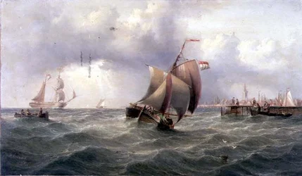 Un Barco Holandés en un Embarcadero