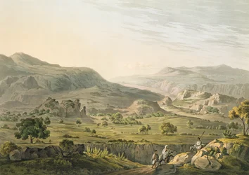 El Paso de Atbara en Abisinia, grabado por Daniel Havell, 1809