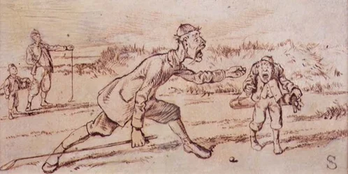 Gritando al caddie, ilustración de la revista 