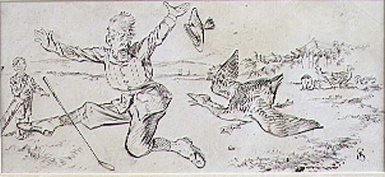 El golfista atacado, ilustración de la revista 
