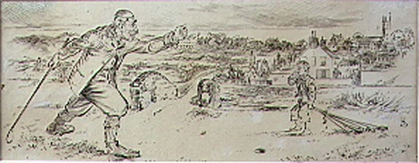 El golfista furioso, ilustración de la revista 