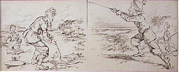 El Golfista perturbado por una ráfaga de viento, ilustración de la revista 