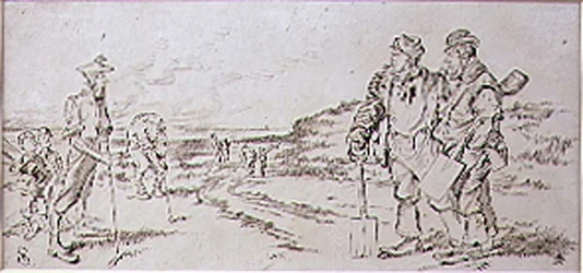 Los Obreros del Camino perturbados por los Golfistas, ilustración de la revista 