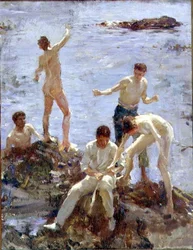 Niños bañándose