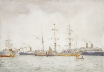 Barcos en el puerto, c.1919