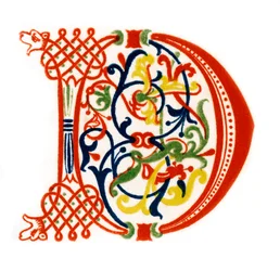 Letra inicial D, finales del siglo XII, 1843