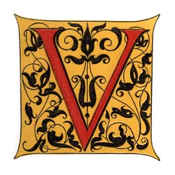 Letra inicial V, 1843