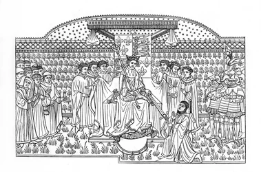 El rey Enrique VI presentando una espada al conde de Shrewsbury, c1445, 1843