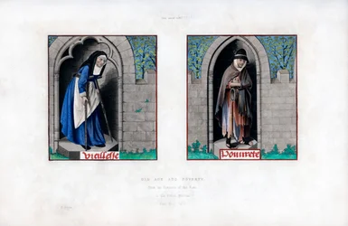 Vejez y pobreza, c1480, 1843
