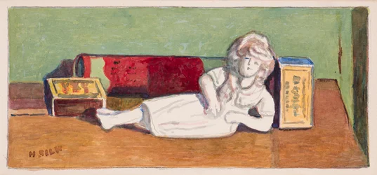 Figura de Staffordshire y cajas de fósforos, c.1930
