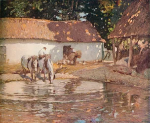 Un corral de Picardía, c. 1900