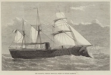 El Magenta, acorazado francés, quemado en el puerto de Toulon