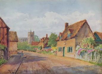 La cabaña de Bunyan, Elstow, Bedford, 1947