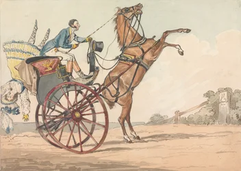 «Descubrimientos deportivos, o las miserias de conducir»: ... Arriba y abajo, o el empeño por descubrir de qué manera su caballo se inclina a caer, hacia atrás o hacia delante