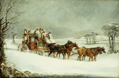 El Correo Real de York a Londres en la Carretera Abierta en Invierno