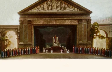 Veneración de la Cruz, con coro