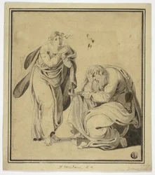 El hombre y la mujer en actitudes de angustia
