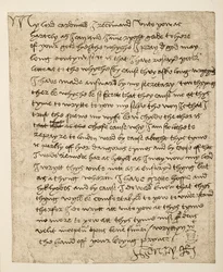 Facsímil de una carta de Enrique VIII al Cardenal Wolsey fechada en julio de 1518, pub. 1902