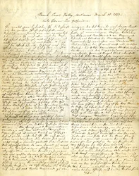 Carta firmada Henry [Henry Voelkner], Valle de Brush Creek, Arkansas, a sus padres, hermanos y hermanas, 18 de marzo de 1862