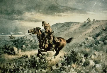 Pony Express perseguido por indios