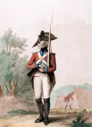 Soldado de infantería, c.1791 (grabado a puntos)