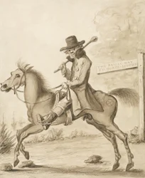 Una ilustración de H. Bunbury, Una academia para jinetes adultos: Un poco de sangre