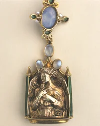 (detalle) de colgante de doble cara, c.1907-10