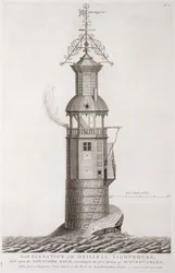 Faro de Edystone grabado por Henry Roberts, 1761