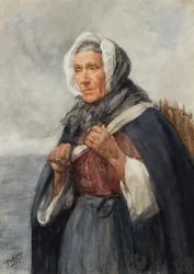 Una pescadora de Newhaven (acuarela)