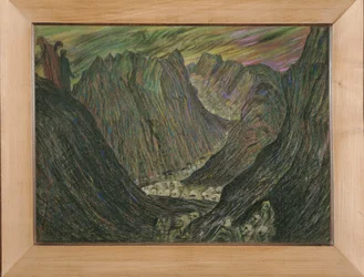 Dante et Virgile aux enfers - Dante y Virgilio en el Infierno: Procesión de los condenados con sotanas doradas de plomo ... (pastel)