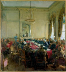 Primera Guerra Mundial (1914-1918): "Una reunión del Consejo Superior en el Palacio de Trianon en Versalles en julio de 1918"
