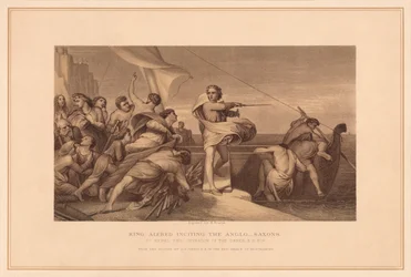 El rey Alfredo incitando a los anglosajones, 1878