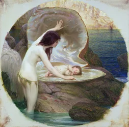 Un bebé de agua, c.1900 (óleo sobre lienzo)