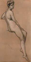 Estudio de línea por Herbert Draper, c1903