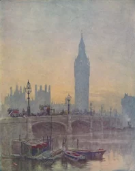 Las Casas del Parlamento, Londres, 1910