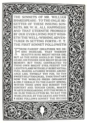Riccardi Press: Página de Sonetos de Shakespeare, c. 1914